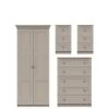 One Call Reid 4 Piece Ready Assembled Package - 2 Door Wardrobe, 5 Drawer Chest And 2 Bedside Cabinets -FurniHaven Shop Q9QYE SQ1 0000000179 TAUPE SLf