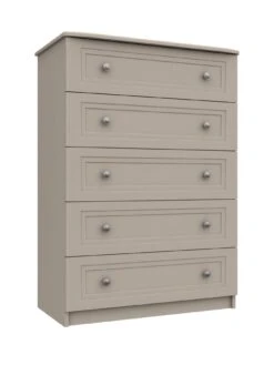 One Call Reid Ready Assembled 5 Drawer Chest -FurniHaven Shop Q9QYJ SQ5 0000000179 TAUPE SLd1
