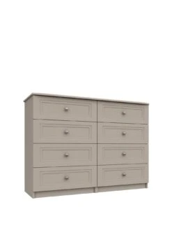 One Call Reid Ready Assembled 4 + 4 Drawer Chest -FurniHaven Shop Q9QYL SQ3 0000000179 TAUPE SLa