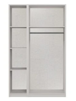 One Call Smyth Part Assembled 3 Piece Package - 3 Door Mirrored Wardrobe, 5 Drawer Chest And 2 Bedside Chests -FurniHaven Shop Q9V6H SQ6 0000014757 DARK GREY TAUPE SLd2