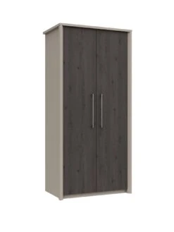 One Call Smyth 3 Piece Ready Assembled Package - 2 Door Wardrobe, 5 Drawer Chest And 2 Bedside Chests -FurniHaven Shop Q9V6J SQ3 0000014757 DARK GREY TAUPE SLa