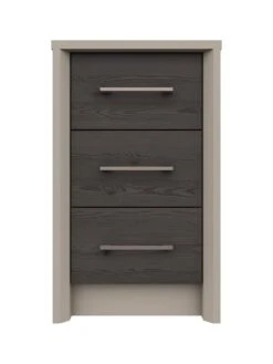 One Call Smyth 3 Piece Ready Assembled Package - 5 Drawer Chest And 2 Bedside Chests -FurniHaven Shop Q9V6K SQ5 0000014757 DARK GREY TAUPE SLd1