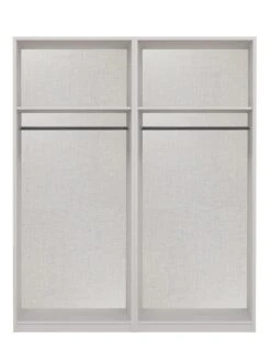 One Call Smyth Part Assembled 4 Door Mirrored Wardrobe -FurniHaven Shop Q9V6L SQ6 0000014757 DARK GREY TAUPE SLd2
