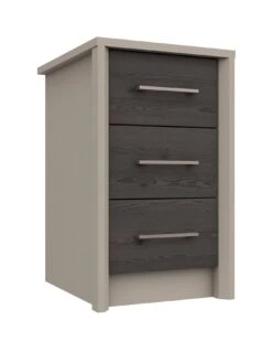 One Call Smyth Ready Assembled 3 Drawer Bedside Chest -FurniHaven Shop Q9VFL SQ3 0000014757 DARK GREY TAUPE SLa