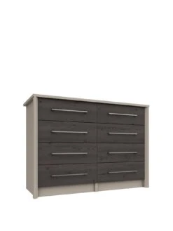 One Call Smyth Ready Assembled 4 + 4 Drawer Chest -FurniHaven Shop Q9VHR SQ3 0000014757 DARK GREY TAUPE SLa