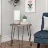 Dorel Home Owen Round Side Table - Grey Oak Effect -FurniHaven Shop QAPH7 SQ1 0000006131 GREY OAK RSr