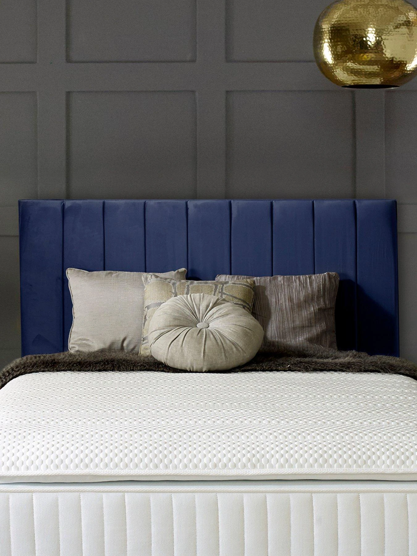 Shire Beds Liberty Velvet Divan Headboard - Navy 3 Shire Beds Liberty Velvet Divan Headboard - Navy