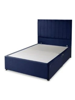 Shire Beds Liberty Velvet Divan Headboard - Navy 11 Shire Beds Liberty Velvet Divan Headboard - Navy -FurniHaven Shop QDDJR SQ5 0000000048 NAVY SLd1
