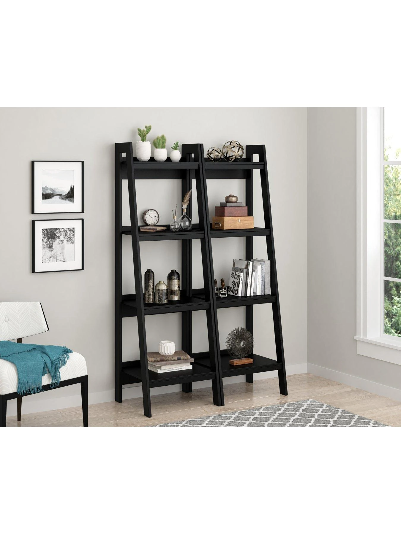Dorel Home Set Of 2 Lawrence Ladder Bookcases 4 Dorel Home Set Of 2 Lawrence Ladder Bookcases - Image 2
