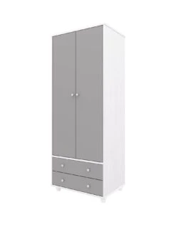 Very Home Miami Fresh Kids 3 Piece Package - 2 Door, 2 Drawer Wardrobe, 5 Drawer Chest, 3 Drawer Bedside Chest - Grey -FurniHaven Shop QG6LQ SQ3 0000000005 GREY SLa