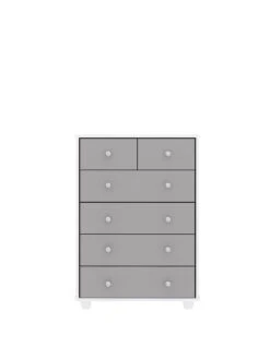 Very Home Miami Fresh Kids 3 Piece Package - 2 Door, 2 Drawer Wardrobe, 5 Drawer Chest, 3 Drawer Bedside Chest - Grey -FurniHaven Shop QG6LQ SQ4 0000000005 GREY SLd