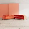 Swoon Landau Fabric 5 Seater Corner Sofa -FurniHaven Shop QGJ7K SQ1 0000000537 BURNT ORANGE SLf