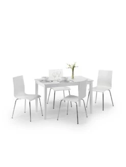 Julian Bowen Taku 114 Cm Dining Table - Satin White -FurniHaven Shop QGQ3D SQ4 0000000013 WHITE SLd