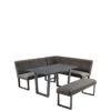 Very Home Ohio 160 Cm Dining Table + 2 Benches Corner Dining Set  -FurniHaven Shop QGWFN SQ1 0000000114 BLACK GREY SLf
