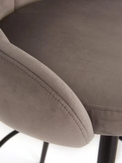 Michelle Keegan Home Pair Of Angel Scallop Bar Stools - Grey Velvet -FurniHaven Shop QGWFQ SQ4 0000000005 GREY SLd