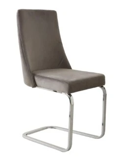 Very Home Alice Rectangle 160 Cm Glass Top Dining Table, 1 Bench And 4 Velvet Chairs Dining Set -FurniHaven Shop QGWKT SQ4 0000000005 GREY SLd