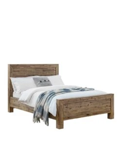 Julian Bowen Hoxton Double Wooden Bed - Solid Acacia -FurniHaven Shop QH9NX SQ3 0000000006 OAK SLd