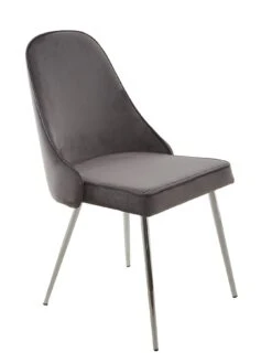 Very Home Ivy Marble Effect 120 Cm Circle Dining Table + 4 Chairs -FurniHaven Shop QJ94L SQ4 0000015145 MARBLE CHROME SLd