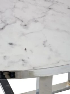 Very Home Ivy Marble Effect 120 Cm Circle Dining Table + 4 Chairs -FurniHaven Shop QJ94L SQ5 0000015145 MARBLE CHROME SLd1
