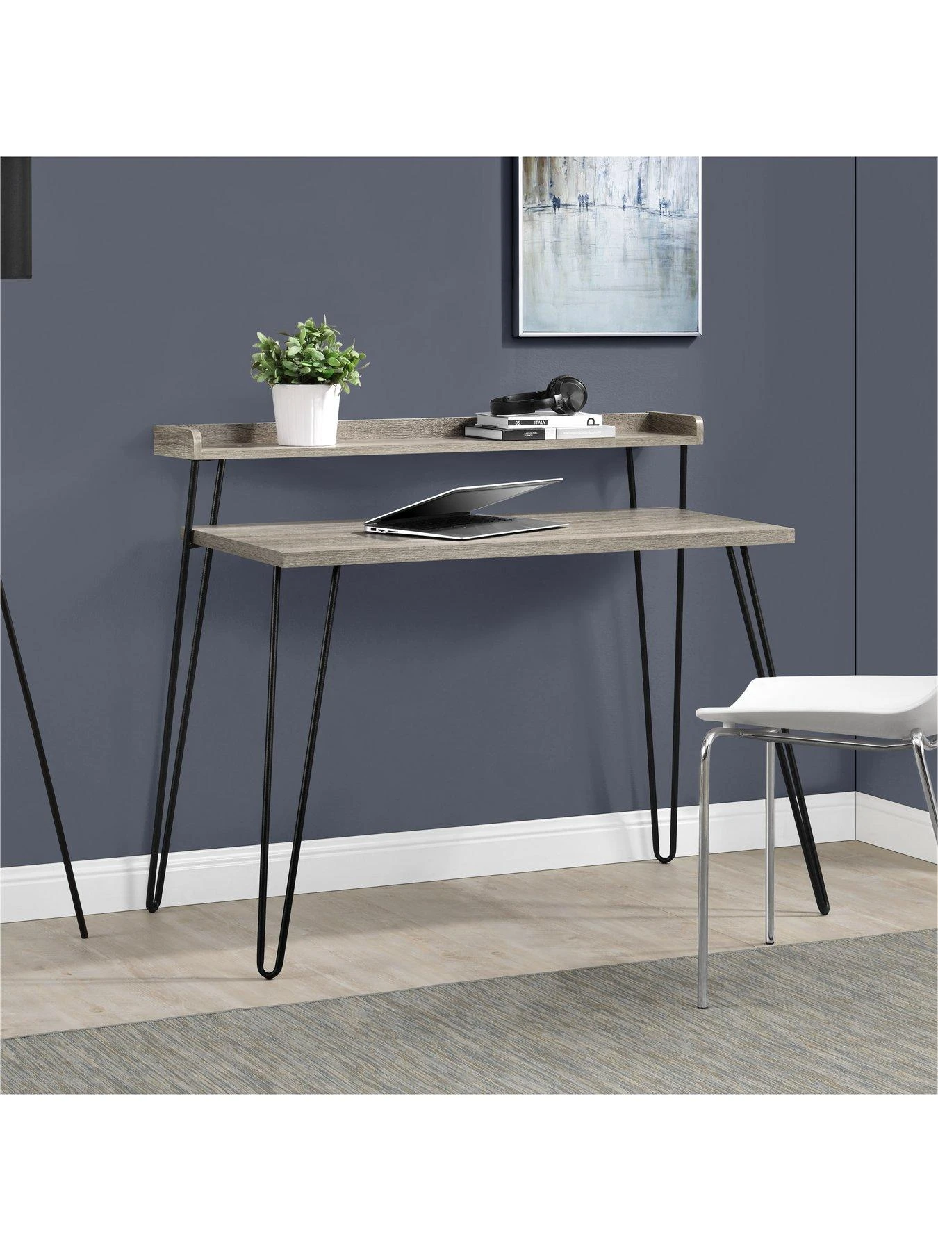 Dorel Home Haven Retro Desk - Grey Oak 6 Dorel Home Haven Retro Desk - Grey Oak - Image 4