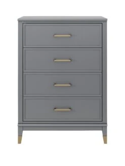 CosmoLiving By Cosmopolitan Westerleigh 4 Drawer Chest - Graphite Grey -FurniHaven Shop QKAMF SQ2 0000000005 GREY SLf