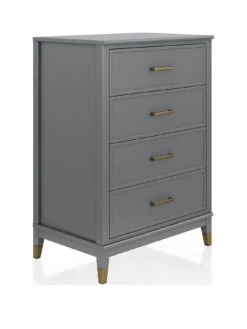 CosmoLiving By Cosmopolitan Westerleigh 4 Drawer Chest - Graphite Grey -FurniHaven Shop QKAMF SQ3 0000000005 GREY SLa