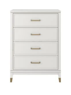 CosmoLiving By Cosmopolitan Westerleigh 4 Drawer Chest - White -FurniHaven Shop QKAMG SQ2 0000000013 WHITE SLf