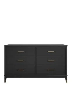 CosmoLiving By Cosmopolitan Westerleigh 6 Drawer Chest - Black/Gold -FurniHaven Shop QKAMH SQ2 0000000078 BLACK GOLD SLf