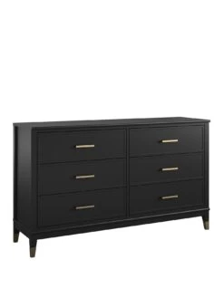 CosmoLiving By Cosmopolitan Westerleigh 6 Drawer Chest - Black/Gold -FurniHaven Shop QKAMH SQ3 0000000078 BLACK GOLD SLa