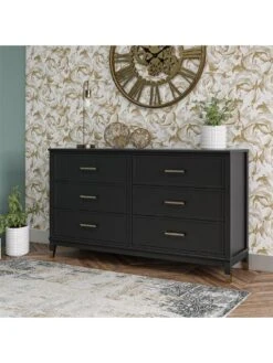 CosmoLiving By Cosmopolitan Westerleigh 6 Drawer Chest - Black/Gold -FurniHaven Shop QKAMH SQ5 0000000078 BLACK GOLD SLd1