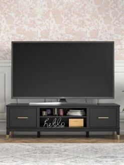 CosmoLiving By Cosmopolitan Westerleigh TV Stand - Black/Gold - Fits Up To 65 Inch -FurniHaven Shop QKG47 SQ5 0000000078 BLACK GOLD SLd1