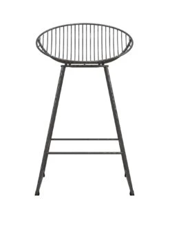 CosmoLiving By Cosmopolitan Ellis Wire Bar Stool - Grey -FurniHaven Shop QKG4P SQ2 0000000005 GREY SLf