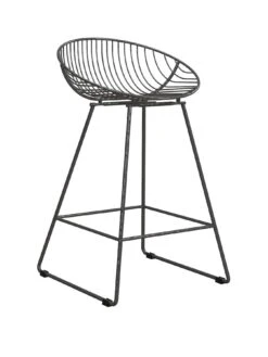 CosmoLiving By Cosmopolitan Ellis Wire Bar Stool - Grey -FurniHaven Shop QKG4P SQ3 0000000005 GREY SLa