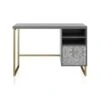 CosmoLiving By Cosmopolitan Scarlett Single Pedestal Desk - Graphite Grey -FurniHaven Shop QKG93 SQ1 0000000005 GREY SLf