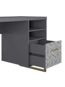 CosmoLiving By Cosmopolitan Scarlett Single Pedestal Desk - Graphite Grey -FurniHaven Shop QKG93 SQ3 0000000005 GREY SLd