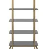 CosmoLiving By Cosmopolitan Camila Bookcase - Grey/Gold -FurniHaven Shop QKG9D SQ1 0000000005 GREY SLf
