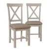 K-Interiors Fontana Ready Assembled Solid Wood Pair Of Dining Chairs -FurniHaven Shop QMARY SQ1 0000000311 GREY OAK SLf