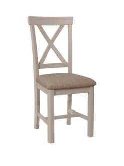 K-Interiors Fontana Ready Assembled Solid Wood Pair Of Dining Chairs -FurniHaven Shop QMARY SQ3 0000000311 GREY OAK SLf