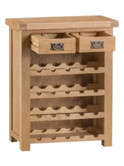 K-Interiors Alana Ready Assembled Solid Wood Wine Cabinet -FurniHaven Shop QMAVY SQ4 0000000138 RUSTIC OAK SLd