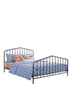 Dorel Home Bushwick Metal Bed Frame - Grey -FurniHaven Shop QPRL6 SQ2 0000000005 GREY SLf