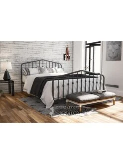 Dorel Home Bushwick Metal Bed Frame - Grey -FurniHaven Shop QPRL6 SQ3 0000000005 GREY SLd