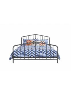 Dorel Home Bushwick Metal Bed Frame - Grey -FurniHaven Shop QPRL6 SQ4 0000000005 GREY SLd1