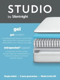 Silentnight Studio Geltex 1000 Pocket Rolled Mattress - Medium -FurniHaven Shop QQ336 SQ6 0000000088 NO COLOR SLd4