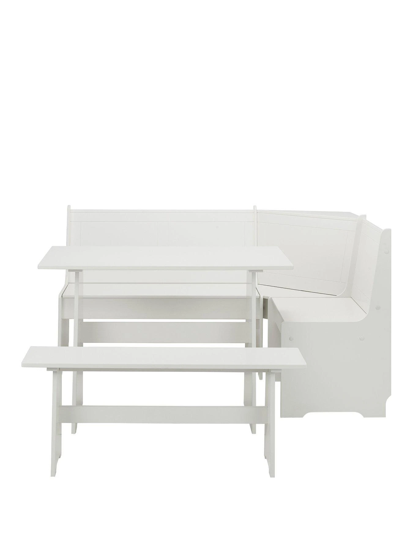 Julian Bowen Newport 109 Cm Dining Table Set + Bench And Corner Storage Bench - White 4 Julian Bowen Newport 109 Cm Dining Table Set + Bench And Corner Storage Bench - White - Image 2