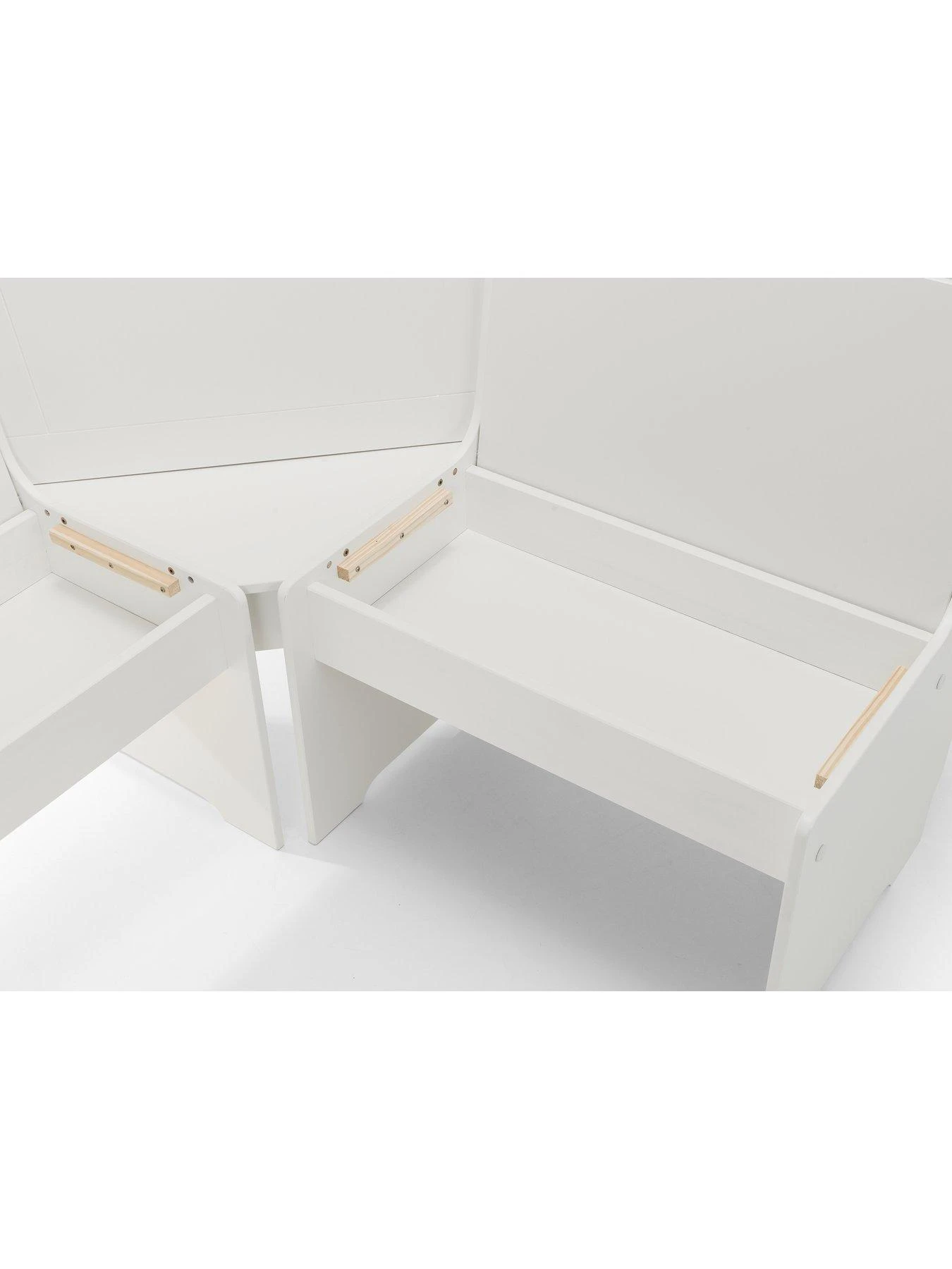 Julian Bowen Newport 109 Cm Dining Table Set + Bench And Corner Storage Bench - White 6 Julian Bowen Newport 109 Cm Dining Table Set + Bench And Corner Storage Bench - White - Image 4