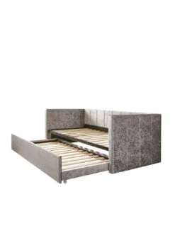 Very Home Connie Crushed Velvet Day Bed With Low Level Trundle And Mattress Options (Buy And SAVE!) -FurniHaven Shop QQMGU SQ4 0000000035 SILVER SLd