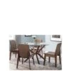 Julian Bowen Set of Chelsea Round Glass Table + 4 Kensington Fabric Chair -FurniHaven Shop QQPNG SQ1 0000000007 WALNUT SLf