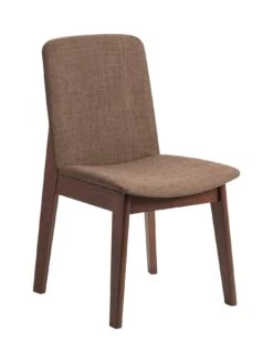 Julian Bowen Set of Chelsea Round Glass Table + 4 Kensington Fabric Chair -FurniHaven Shop QQPNG SQ5 0000000007 WALNUT SLd1