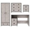 Very Home Jackson 4 Piece Package - Kids 2 Door, 1 Drawer Wardrobe, 2 + 2 Drawer Chest, 2 Drawer Bedside Chest And Desk - Mexican Grey -FurniHaven Shop QRPQJ SQ1 0000015217 MEXICAN GREY RSr