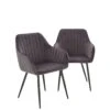 Very Home Pair Of Alisha Dining Chairs - Charcoal/Black -FurniHaven Shop QTKRH SQ1 0000000004 BLACK SLf